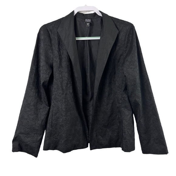 Eileen Fisher Silk Embroidered Open Jacket - Picture 6 of 6